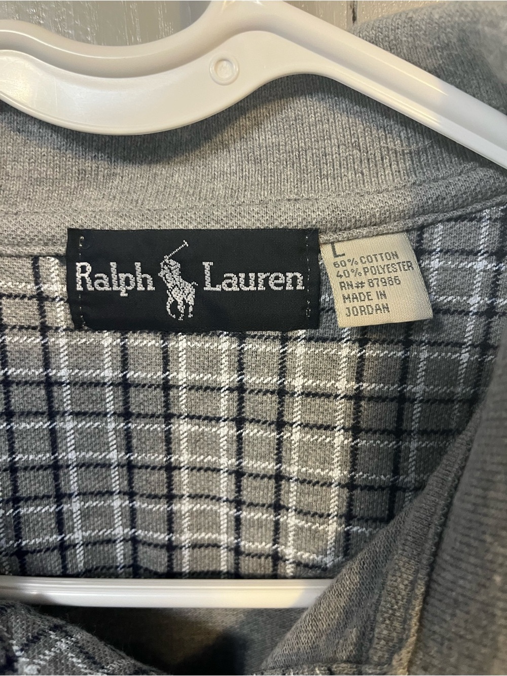 Vintage Polo Ralph Lauren Shirt Mens Large Grid Check Polo 90s Preppy Golf - Picture 3 of 8